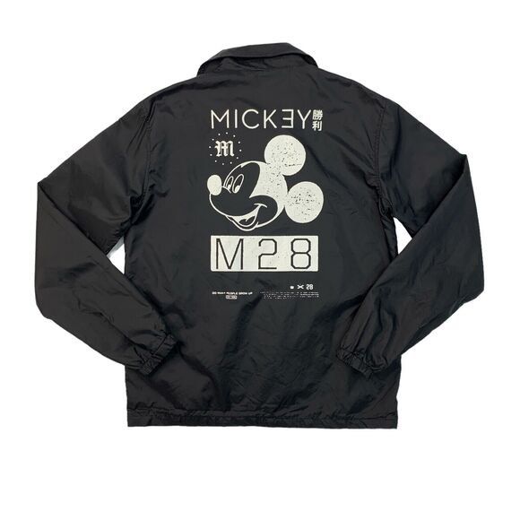 Disney x Neff Jacket Mens M Medium Black M28 Collection Mickey Nylon Snap Bomber - Picture 1 of 11